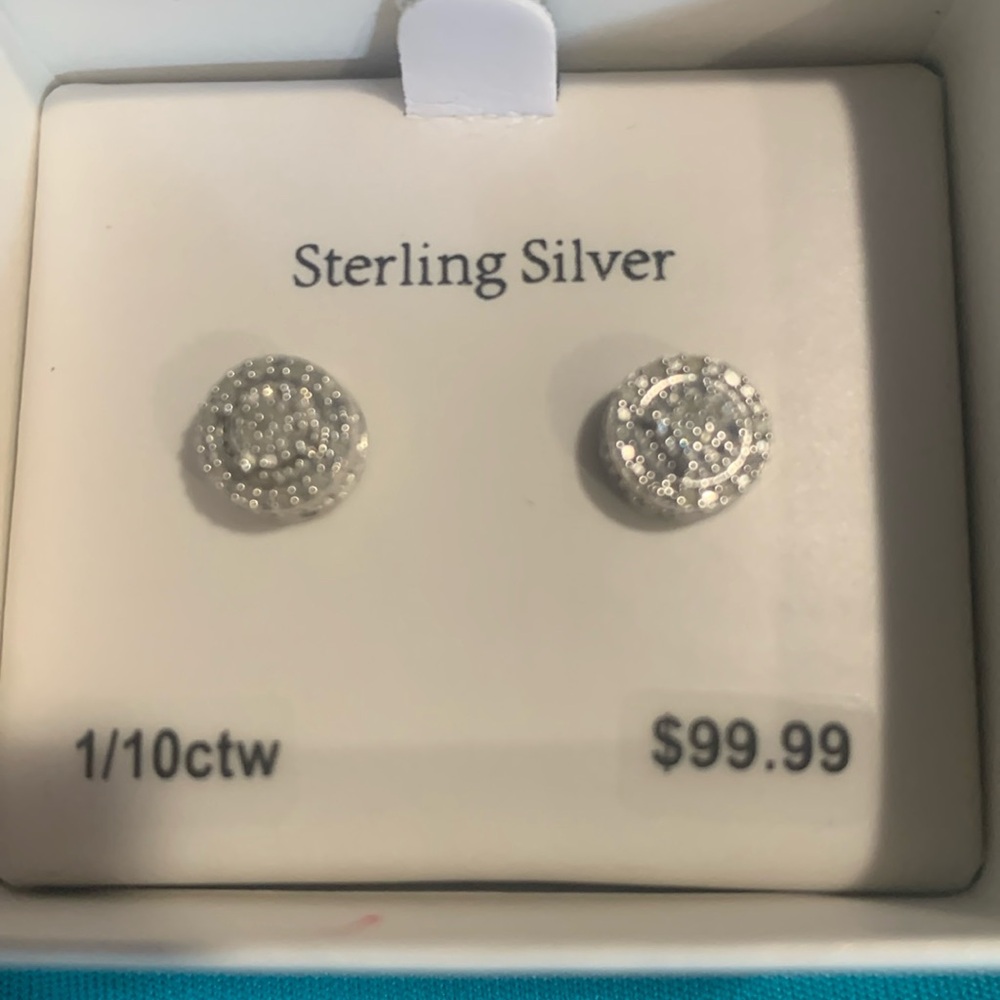 COPY - Sterling silver earrings, 1/10 carrot round